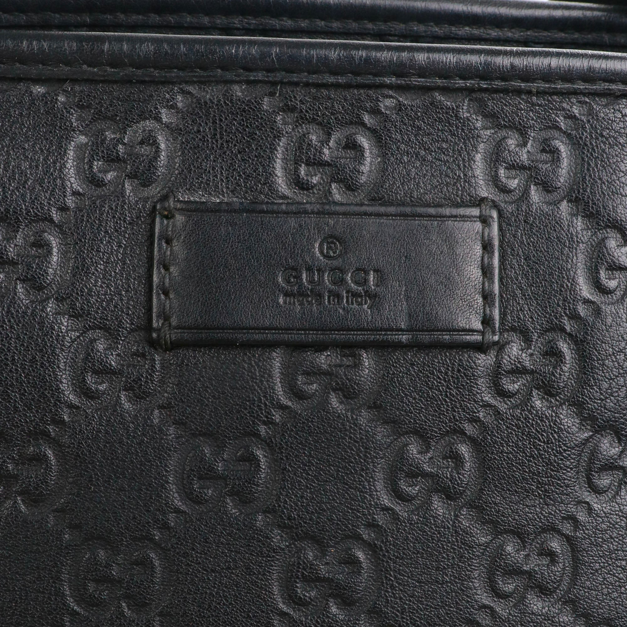 GUCCI - Sac cabas GG Gucci en cuir embossé noir