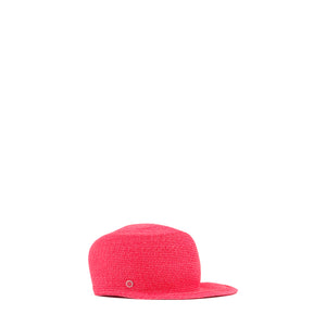 HERMÈS - Casquette Galatée Hermès en papier rose (T56)
