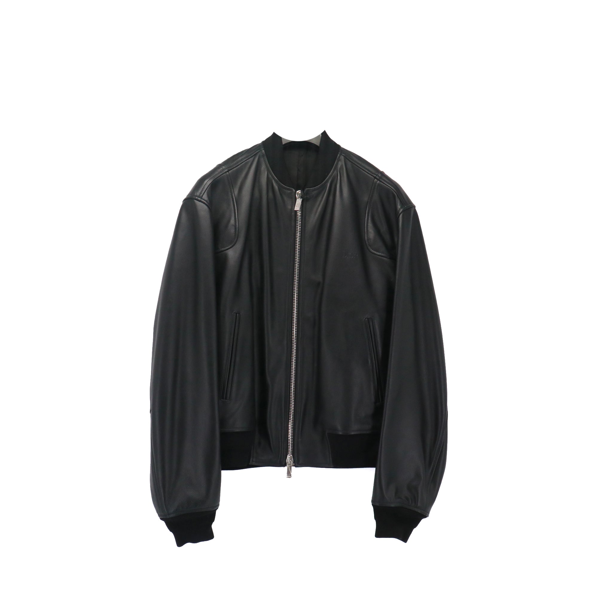 DIOR - Blouson Dior en cuir noir (T46)