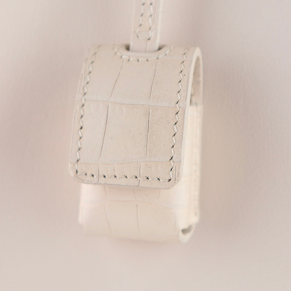 SAINT LAURENT - Sac de jour small en cuir lisse blanc
