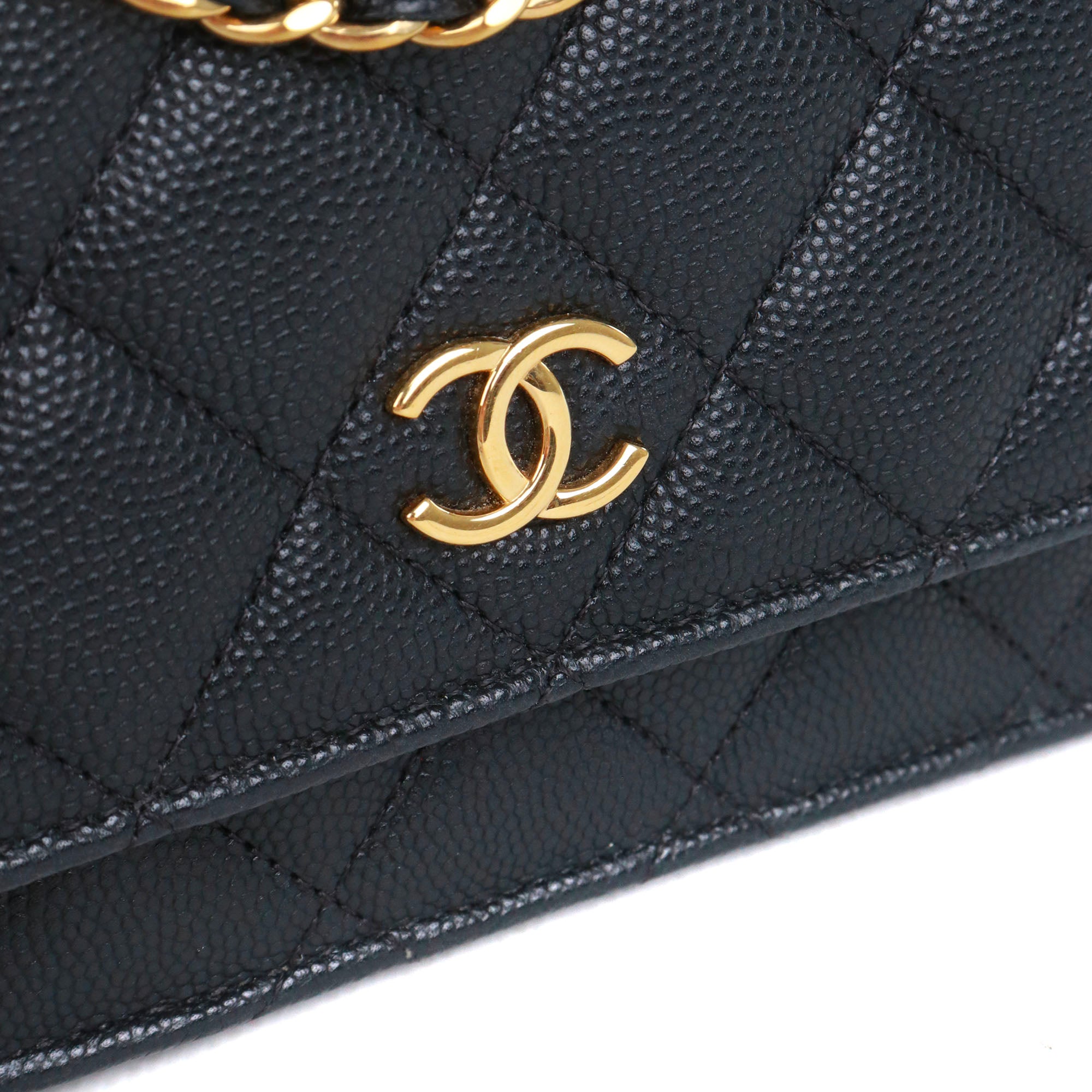 CHANEL - Chanel Timeless Wallet On Chain bag in black caviar leather
