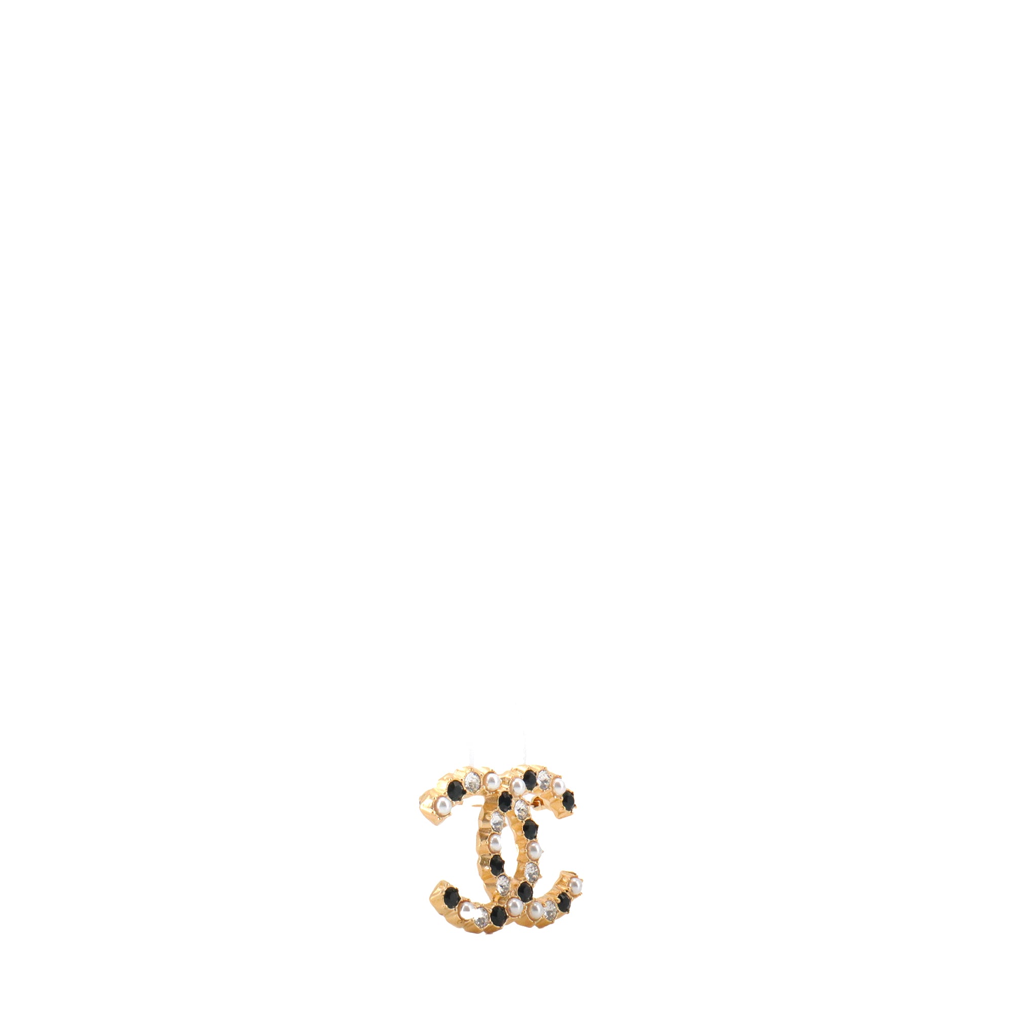 CHANEL - Chanel CC brooch with rhinestones