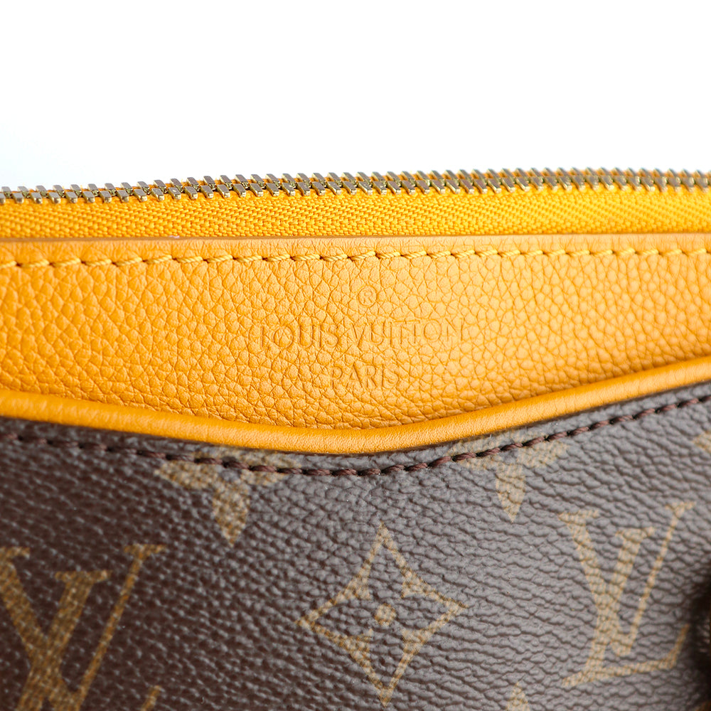 LOUIS VUITTON - Pallas handbag in monogram canvas and orange leather