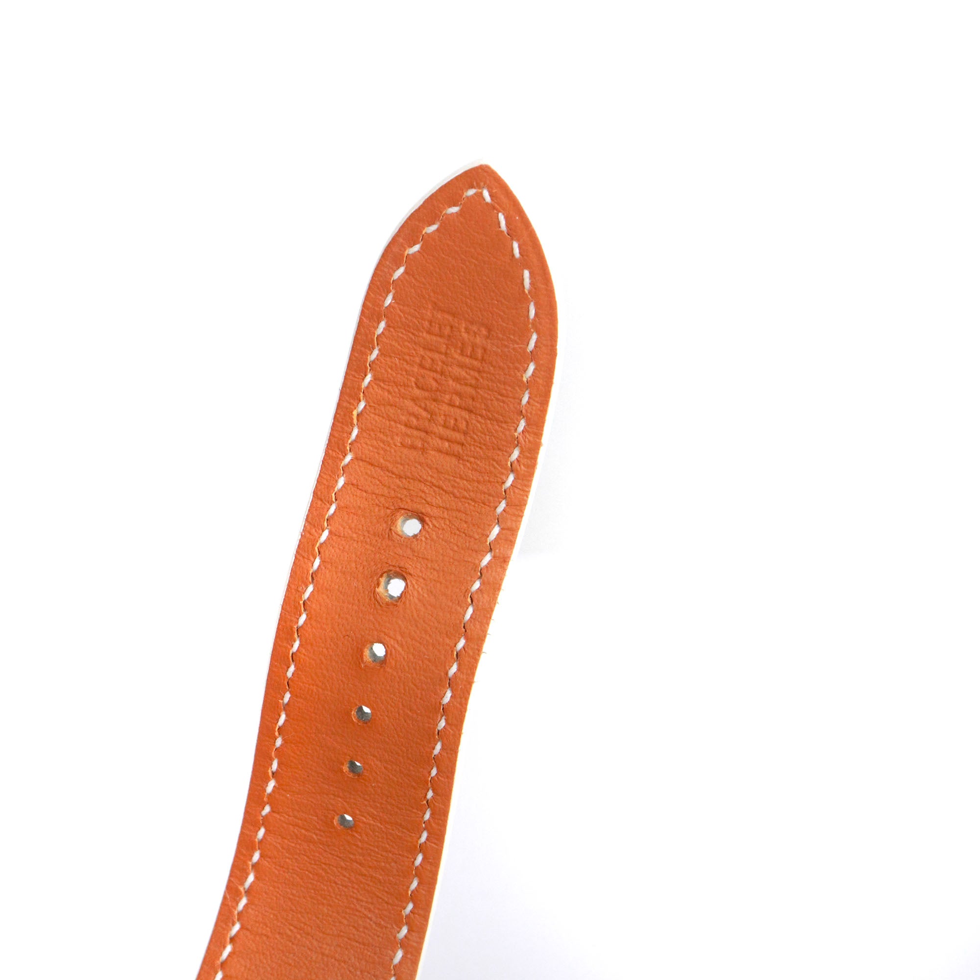 HERMÈS - Montre Heure H Hermès moyen modèle en or et cuir blanc