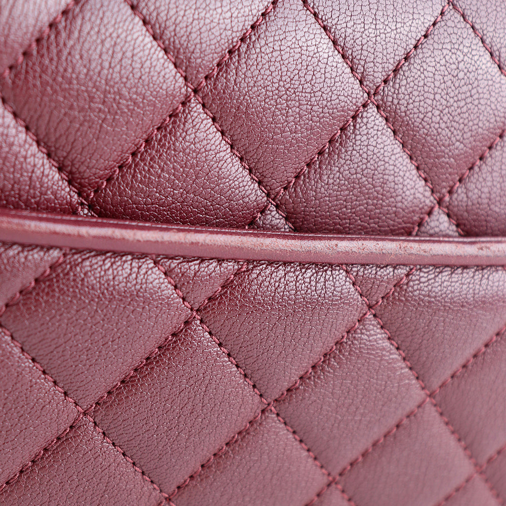 CHANEL - CC University shoulder bag in burgundy leather