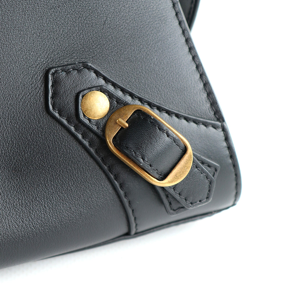 BALENCIAGA - Neo City shoulder bag in black smooth leather