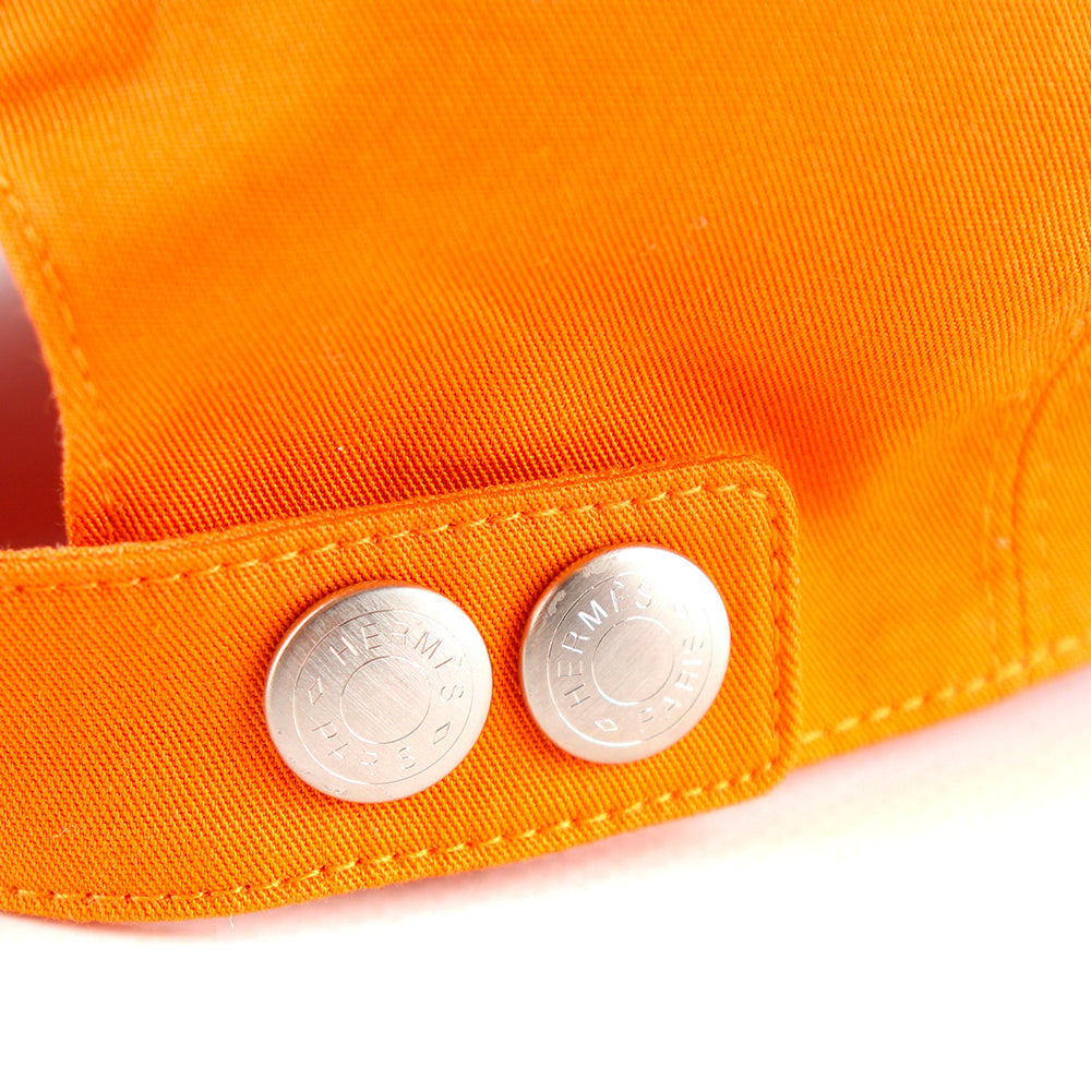 HERMÈS - Casquette Jump en coton orange (T59)