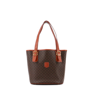 CELINE - Sac à main Seau Triomphe Celine en toile monogrammée marron