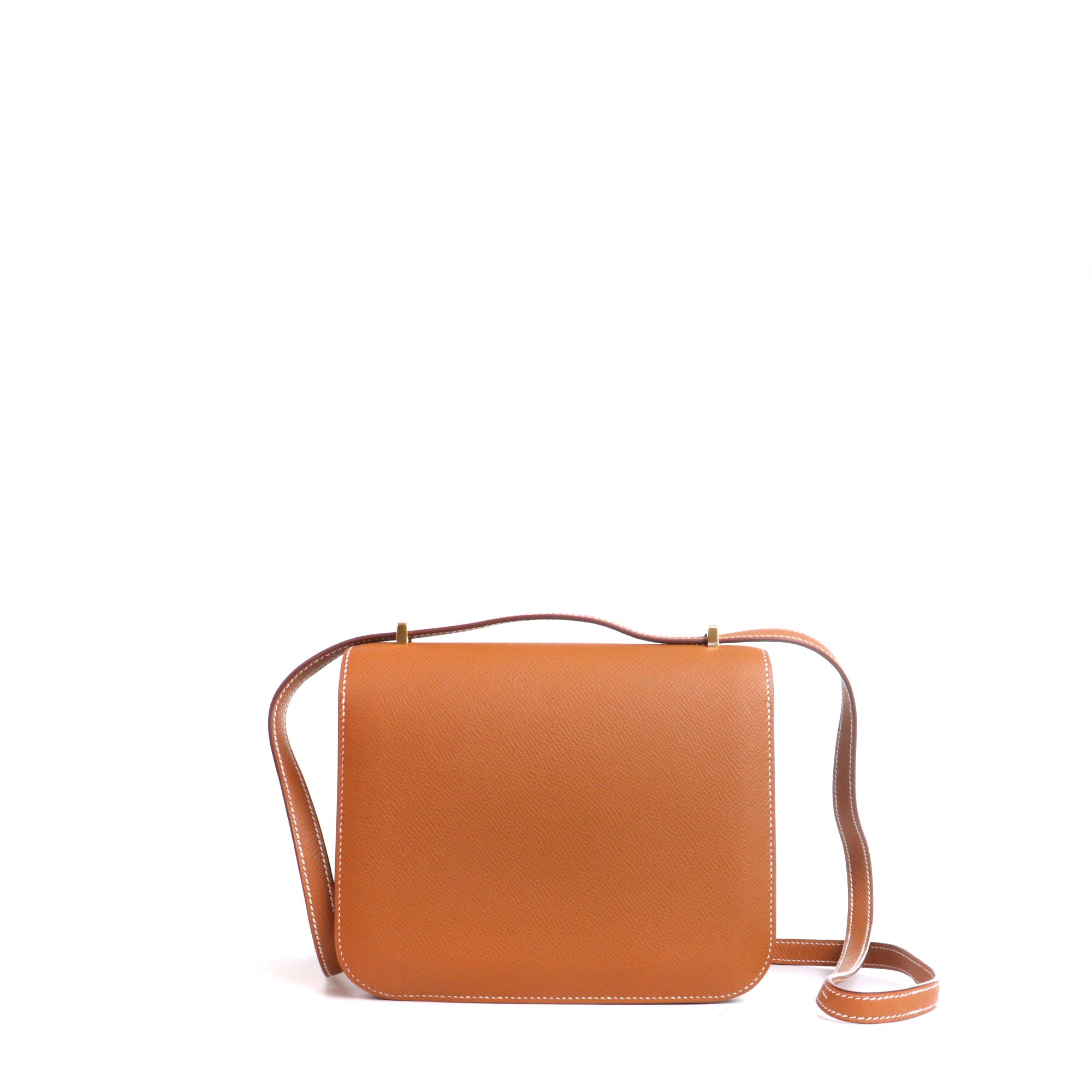 HERMÈS - Sac à bandoulière Constance 18 Hermès en cuir epsom gold