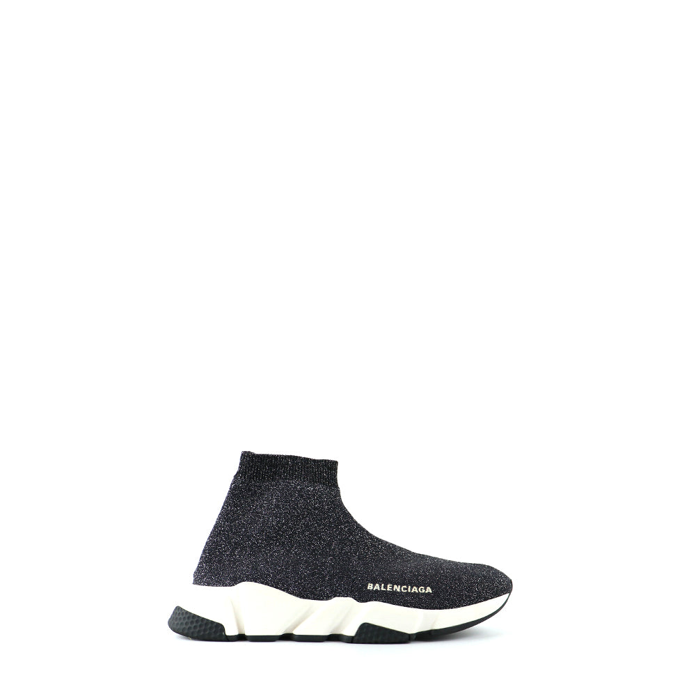 BALENCIAGA - Sneakers Speed en toile noire à paillettes (T39)