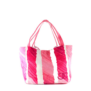 CHANEL - Tote bag in pink terrycloth and beach towel