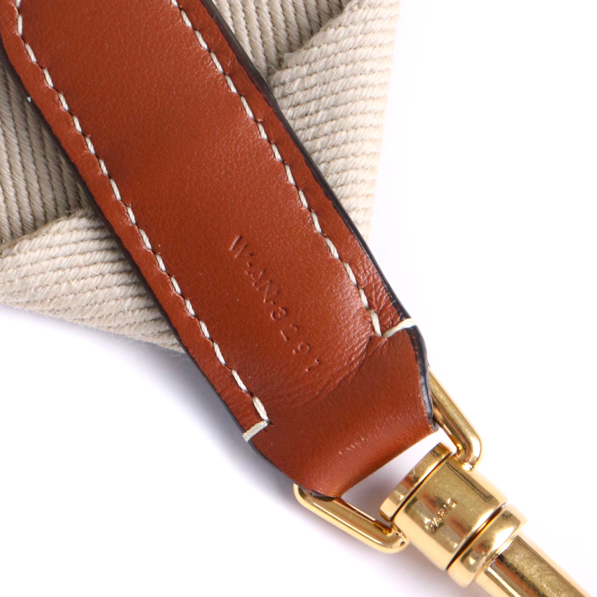 CELINE - Bandoulière courte jacquard Celine en laine beige