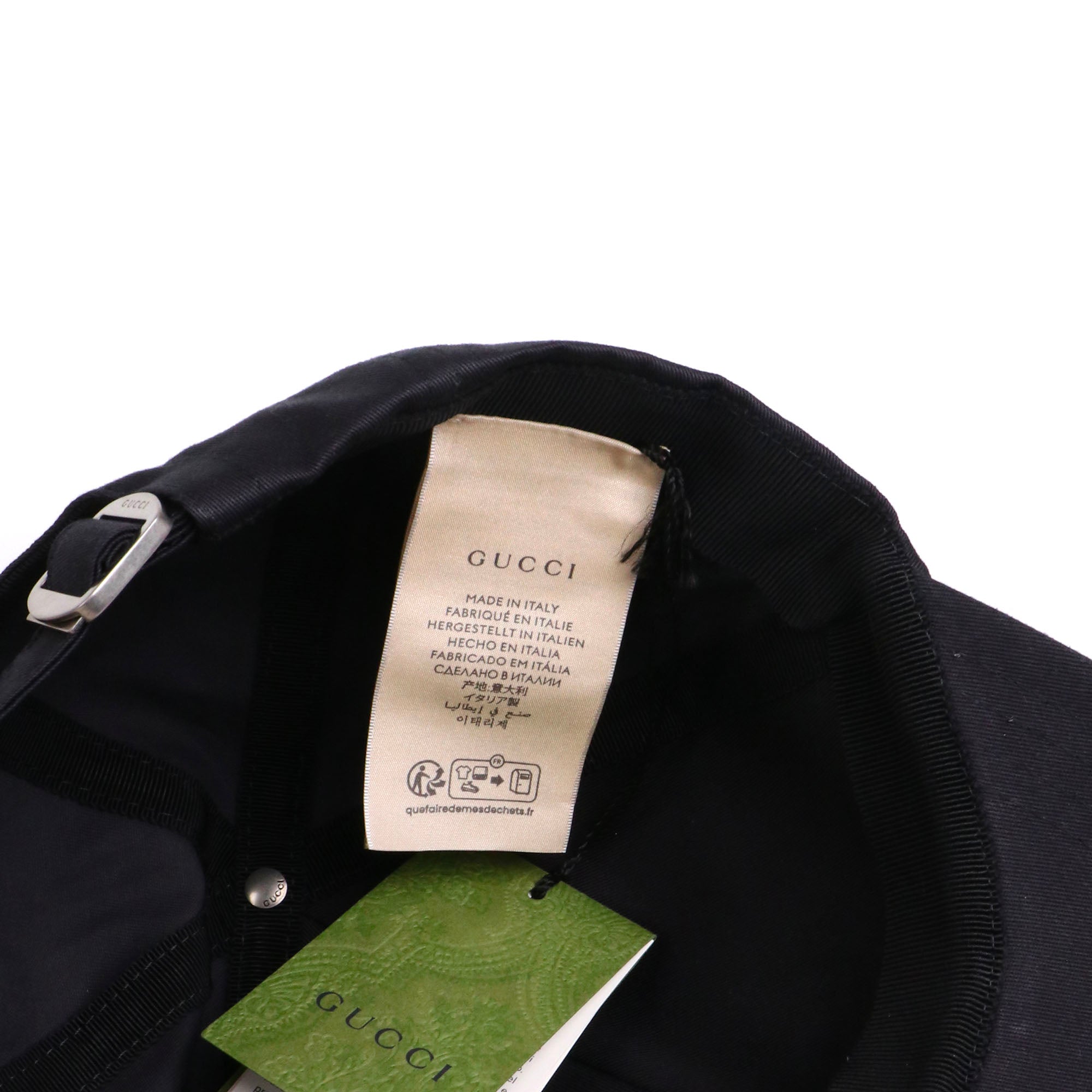 GUCCI - Casquette Gucci en coton noir (L)