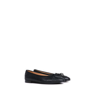 GUCCI - Abeille black leather ballerinas (T38.5)