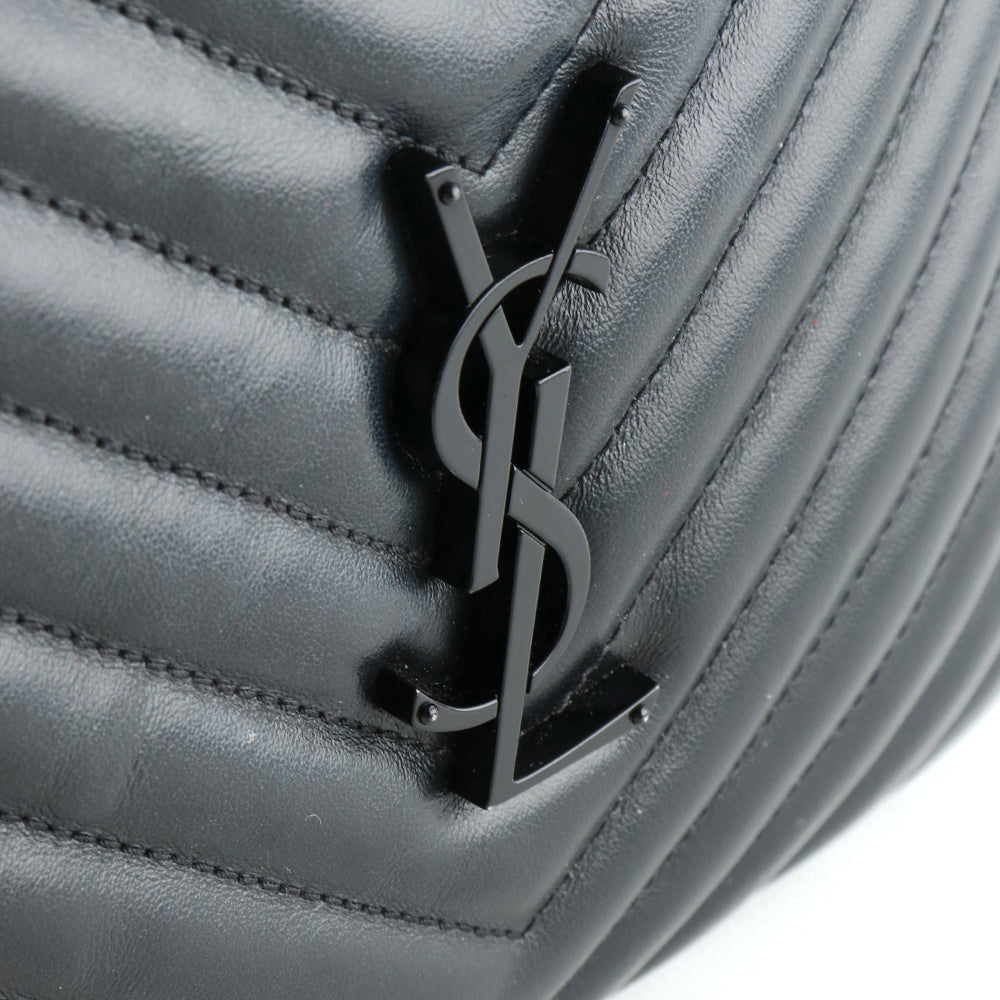 SAINT LAURENT - Sac à bandoulière Lou en cuir noir