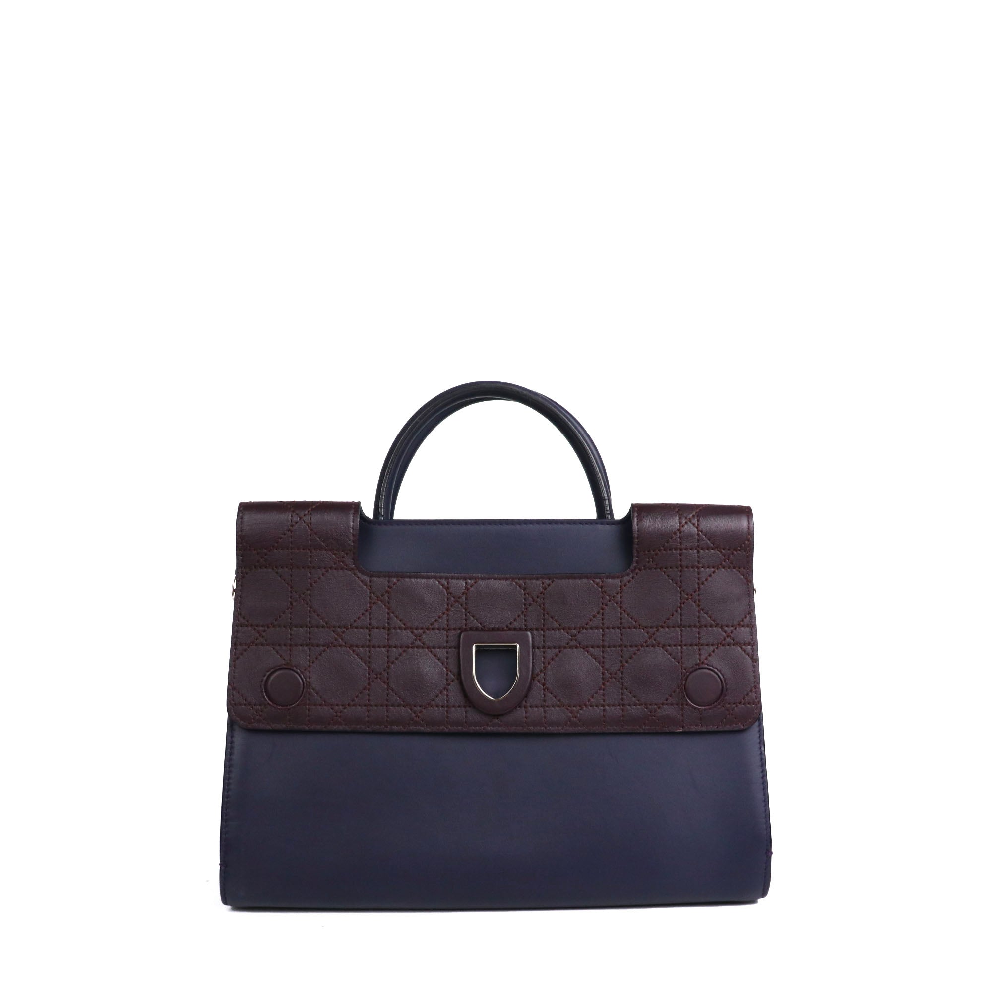 DIOR - Sac à main Diorever Dior en cuir lisse bleu marine