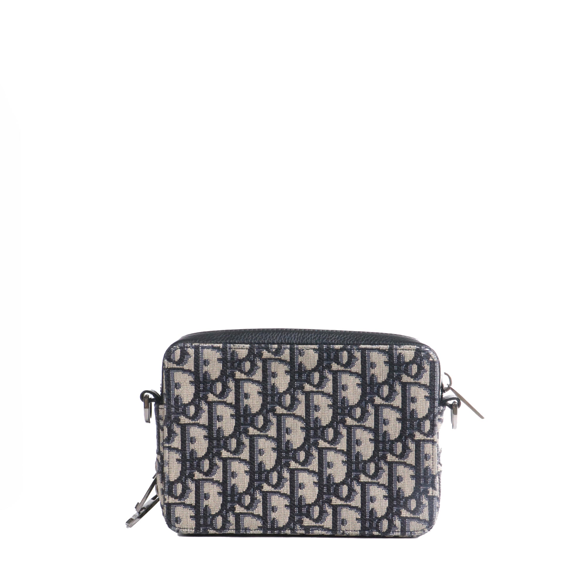 DIOR - Roller shoulder bag in navy blue grained leather