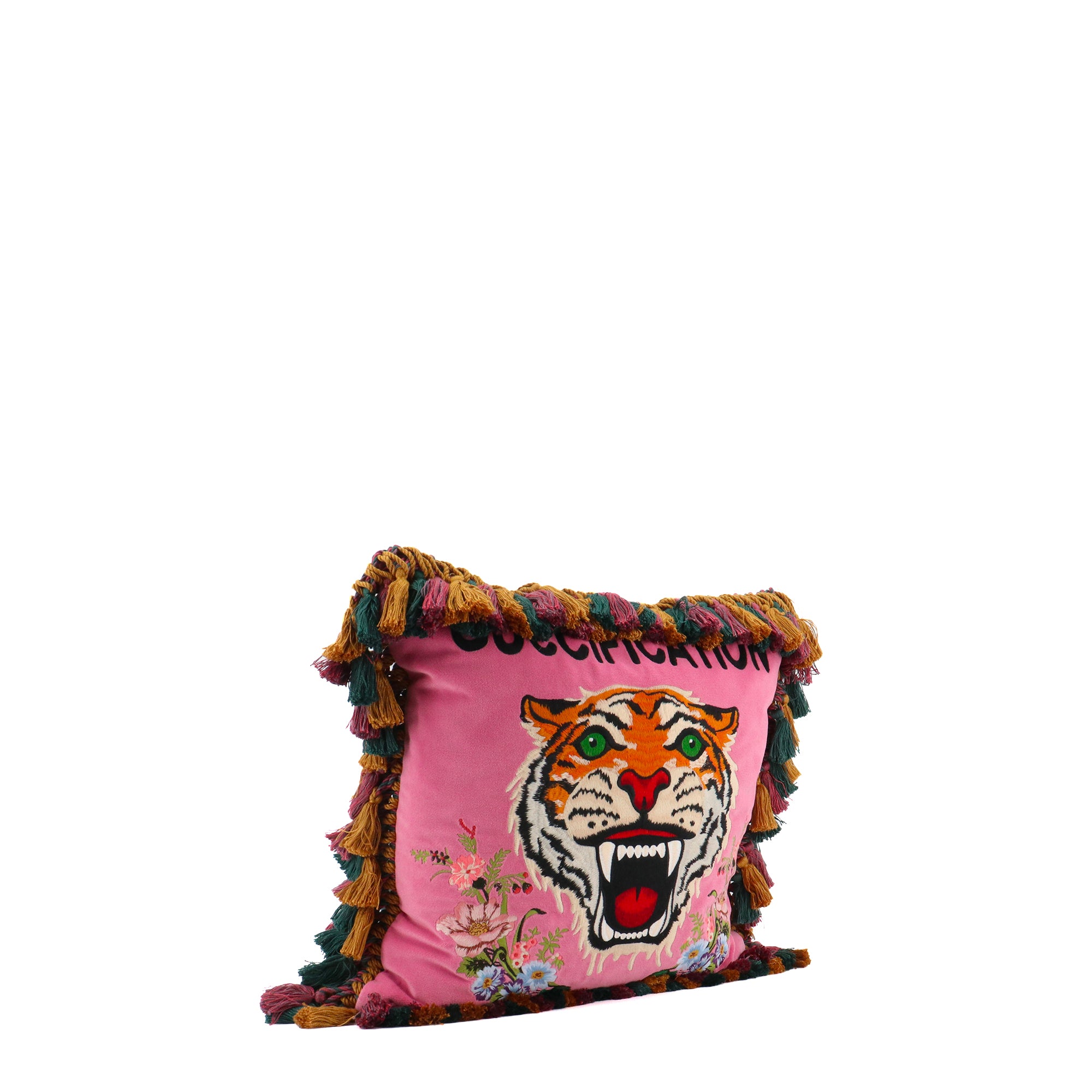 GUCCI - Coussin Guccification Gucci en velours rose