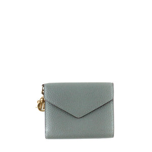 DIOR - Initials wallet in gray grained leather