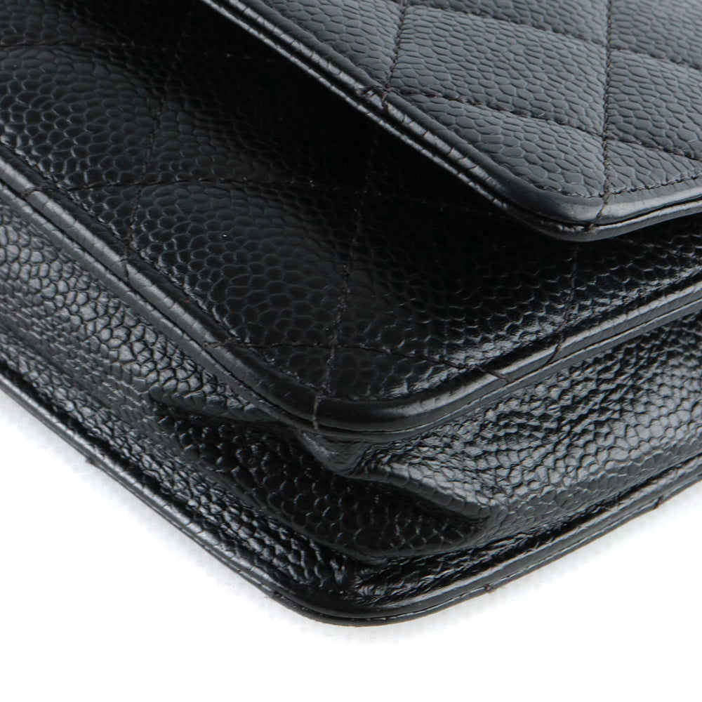CHANEL - Sac Wallet On Chain Timeless en cuir caviar noir