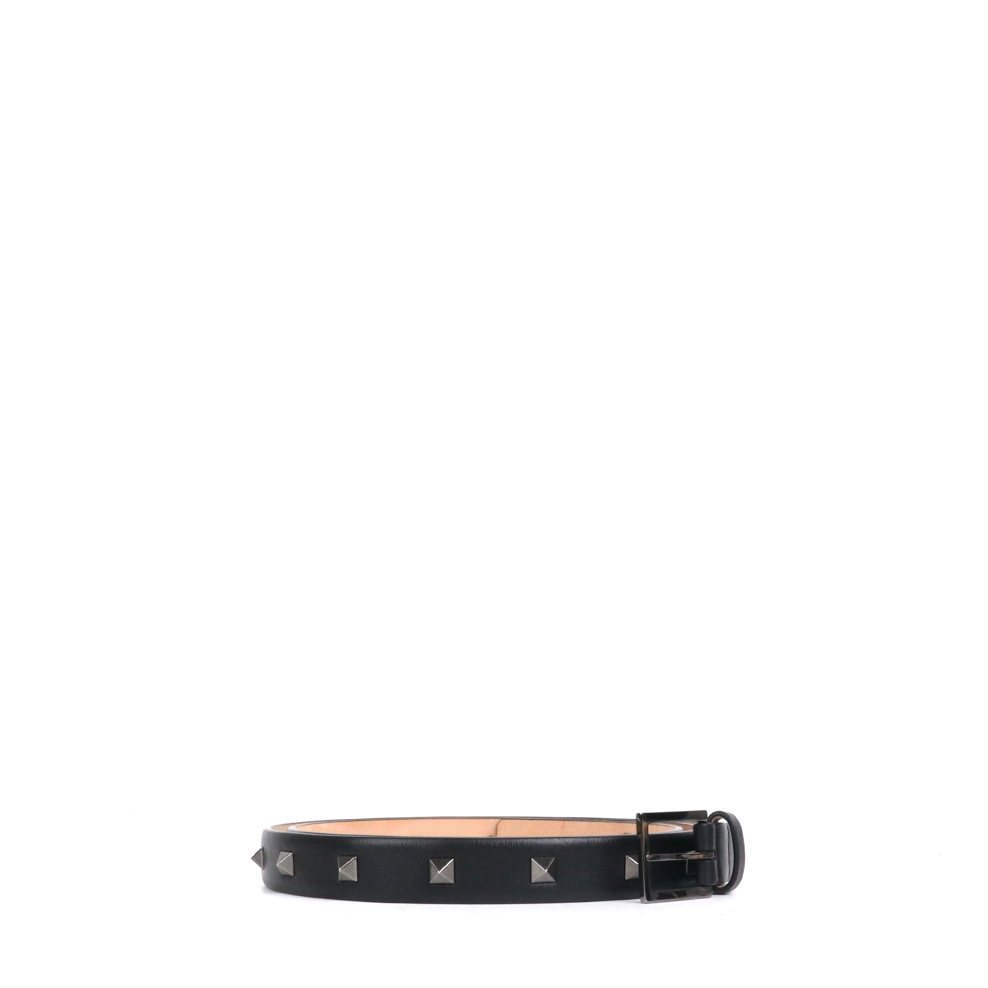 VALENTINO - Ceinture Rockstud Valentino en cuir noir (T95)