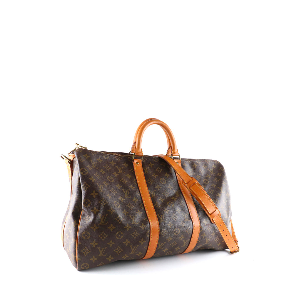 LOUIS VUITTON - Sac de voyage Keepall 50 avec bandoulière en toile monogrammée vintage