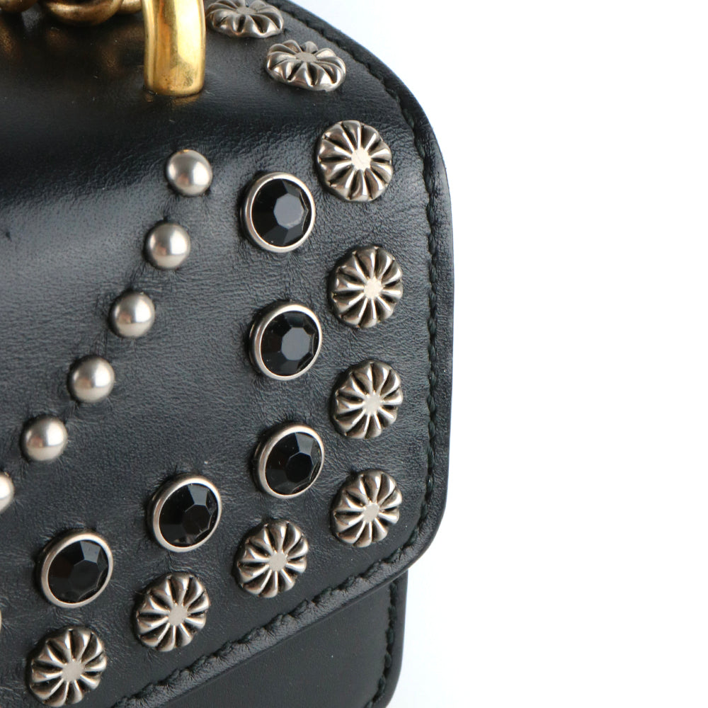 GUCCI - Sac à épaule Dionysus Stud en cuir noir