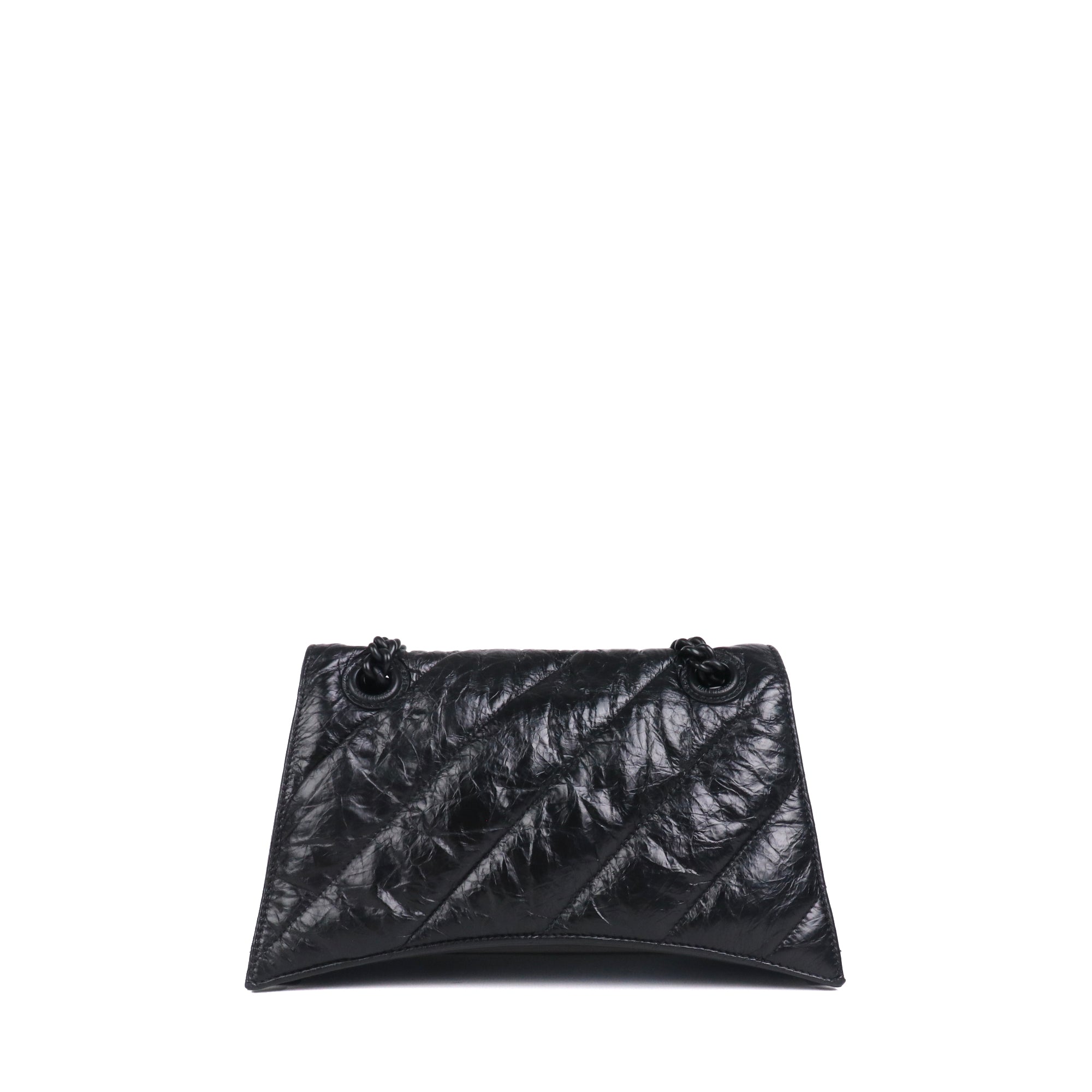 BALENCIAGA - Crush small shoulder bag in black leather