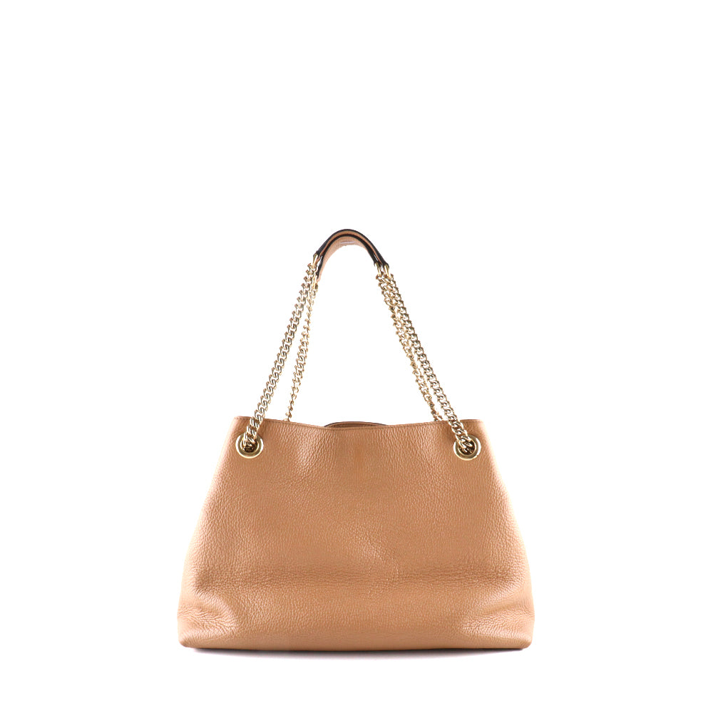 GUCCI - Soho tote bag in brown grained leather 