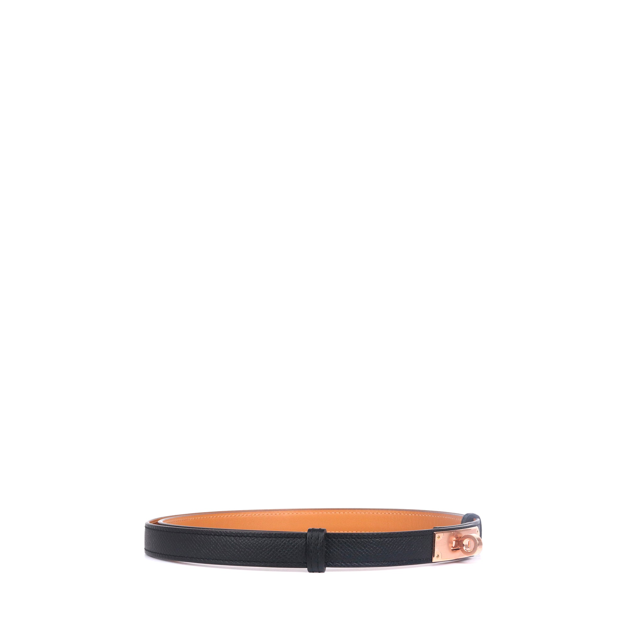 HERMÈS - Kelly 18 belt in black Epsom leather