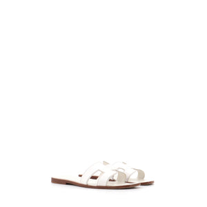 HERMÈS - Sandales Oran Hermès en cuir blanc (T35)