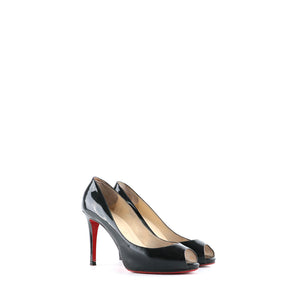 LOUBOUTIN - Escarpins Lady Claude en cuir noir verni (T36,5)