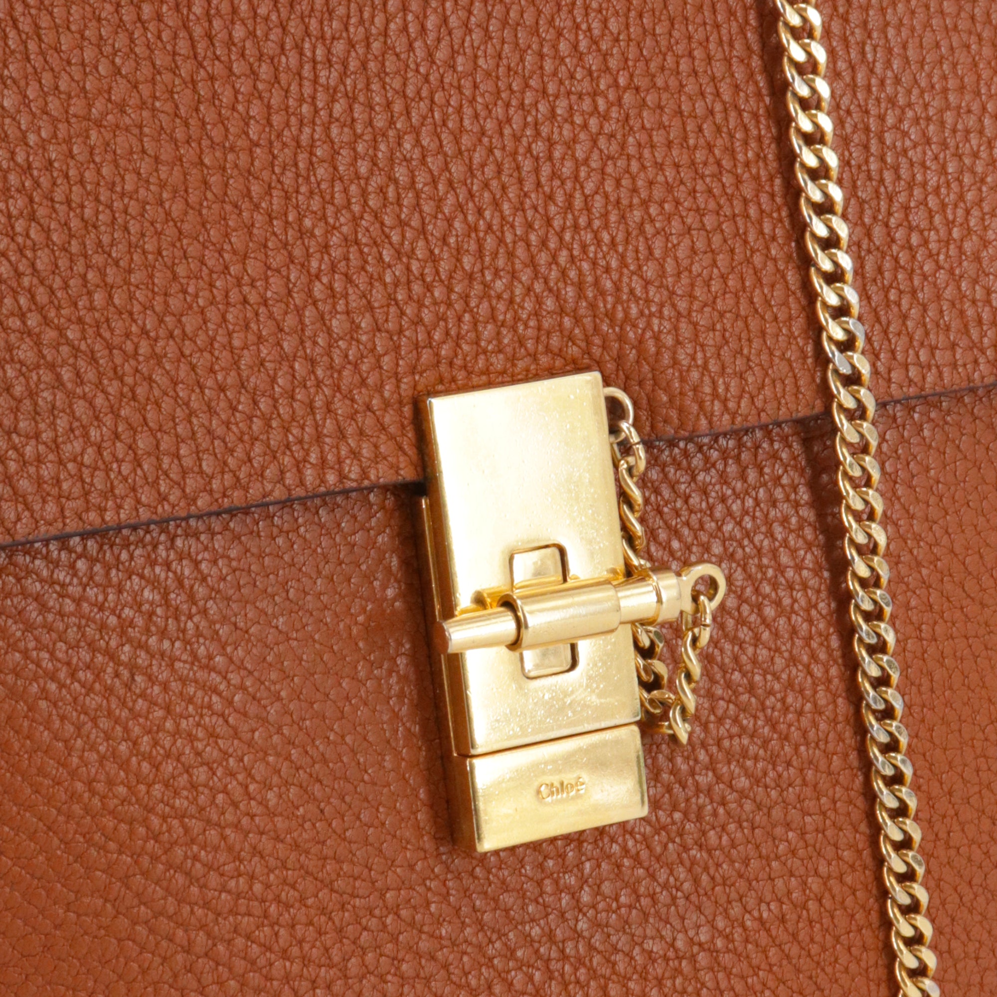 CHLOÉ - Sac à bandoulière Drew Chloé  en cuir grainé marron