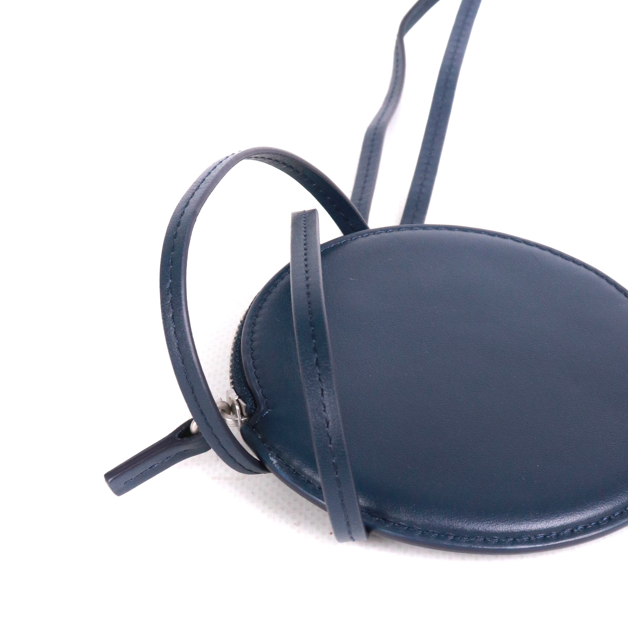 JACQUEMUS - Le Pitchou Jacquemus coin purse in smooth navy blue leather