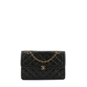 CHANEL - Chanel Paris Double Flap handbag in vintage black quilted leather