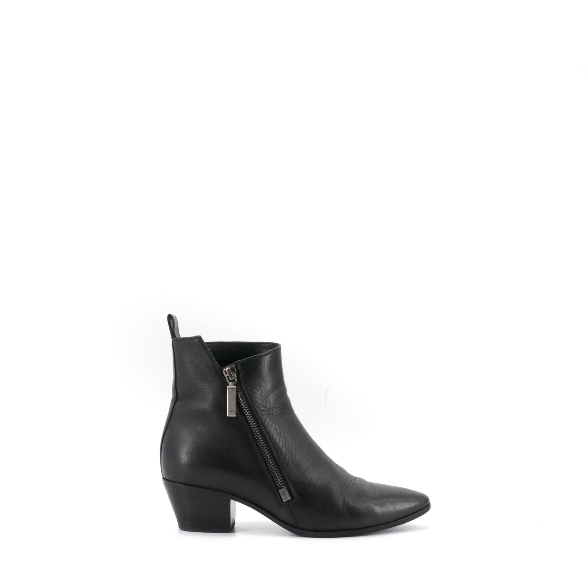 SAINT LAURENT - Bottines Beat Saint Laurent en cuir noir (T36.5)