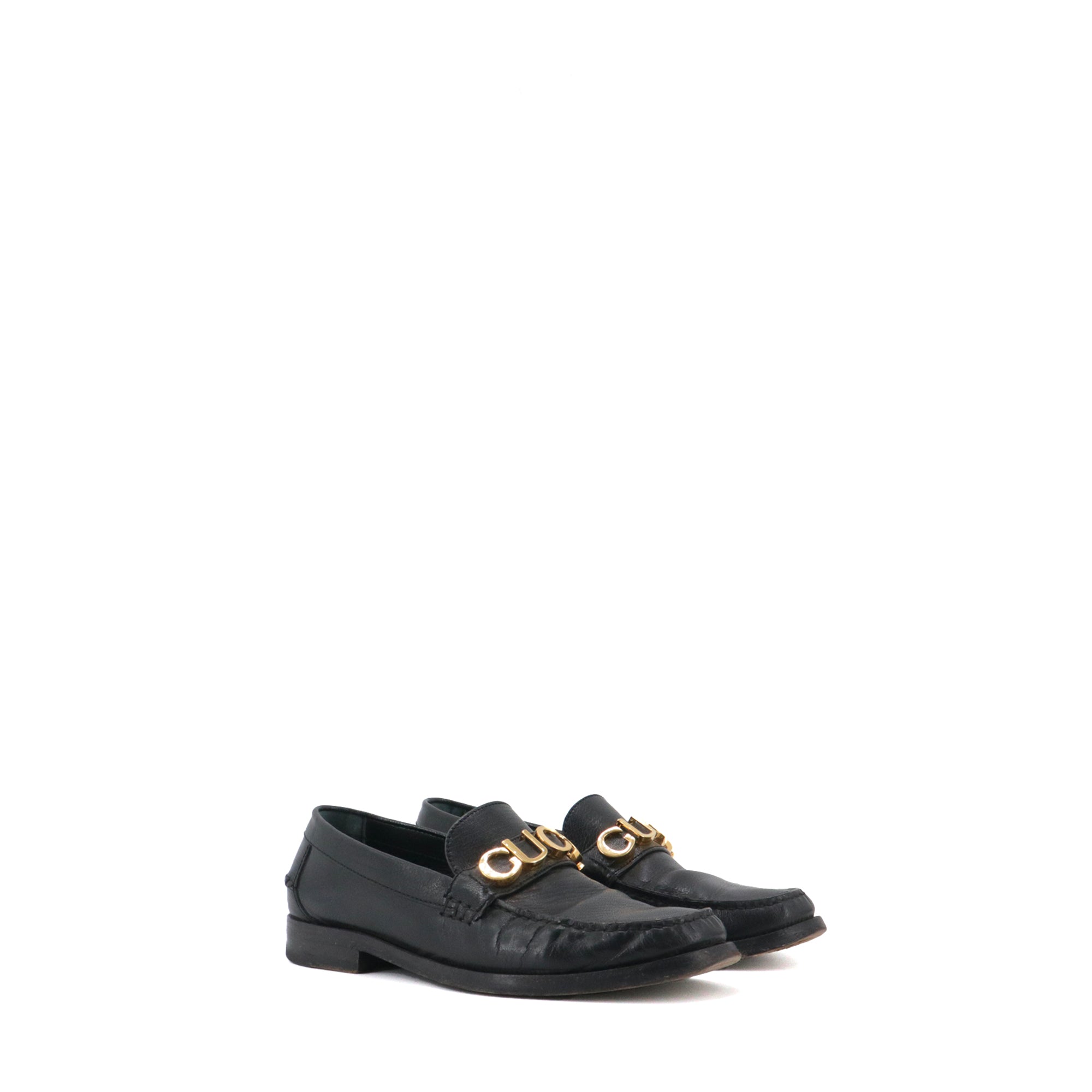 GUCCI - Mocassins Gucci en cuir noir (T39)
