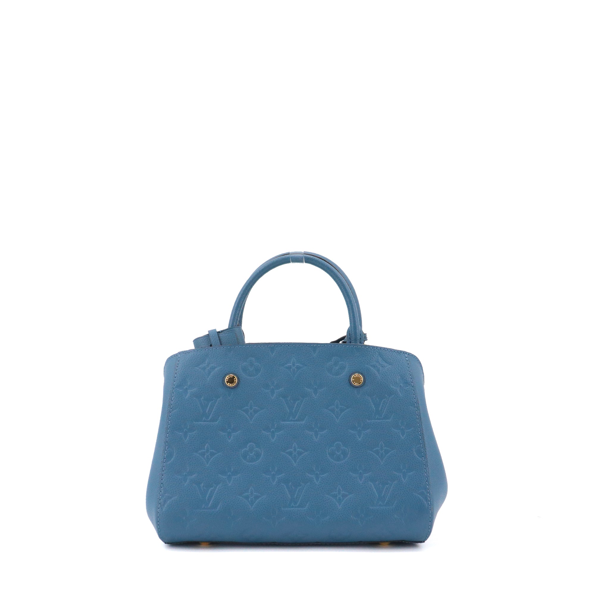 LOUIS VUITTON - Louis Vuitton Montaigne PM handbag in blue empreinte leather