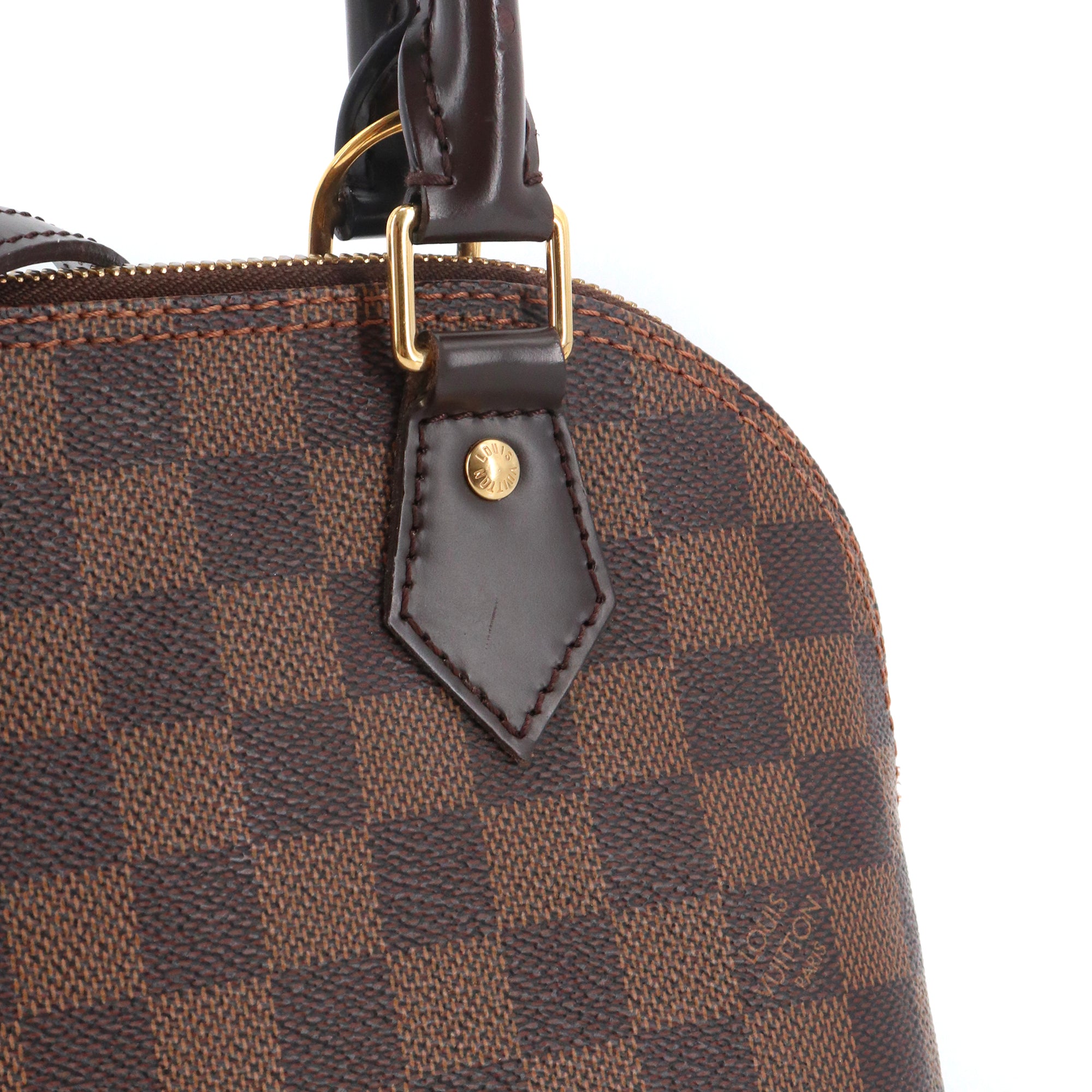 LOUIS VUITTON - Sac à bandoulière Alma BB Louis Vuitton en toile damier ébène