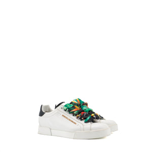 DOLCE & GABBANA - Sneakers Portofino Dolce & Gabbana en cuir blanc (T38)
