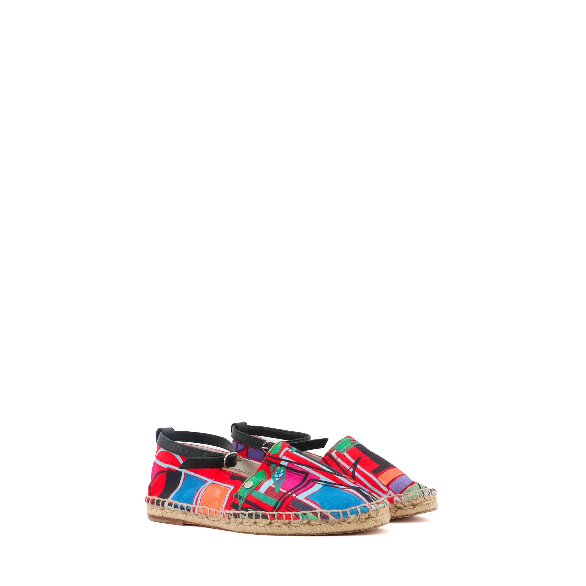 HERMÈS - Espadrilles Malaga Hermès en toile multicolore (T37)