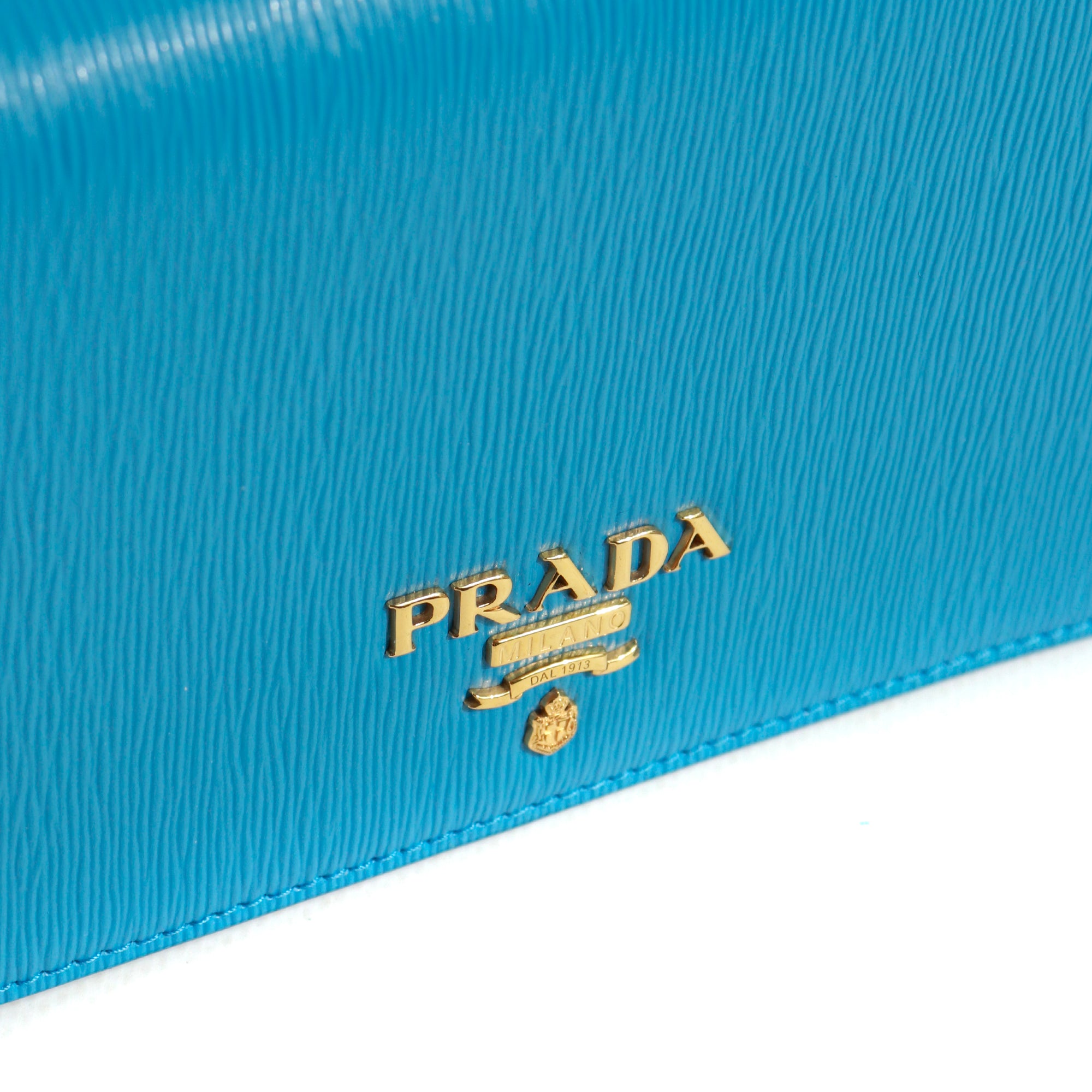 PRADA - Blue leather shoulder bag