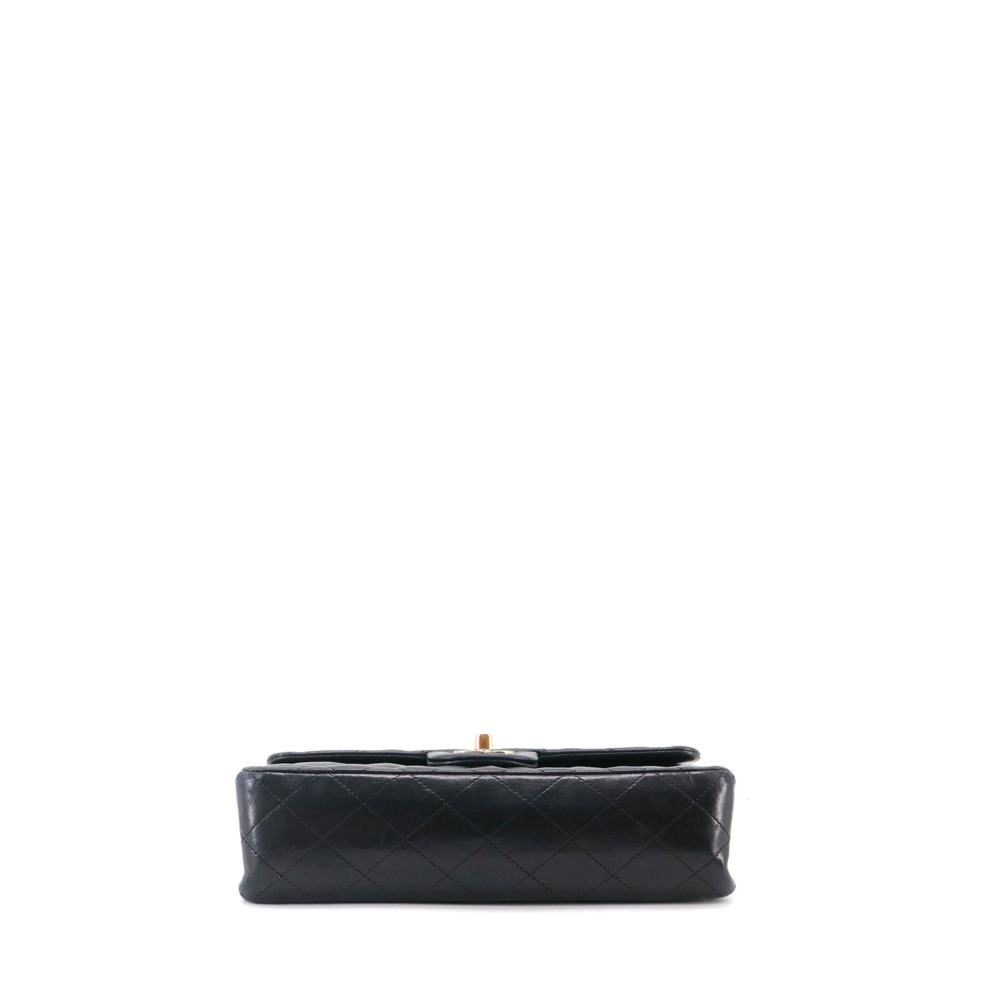 CHANEL - Classic/Timeless 23 Chanel double flap handbag in black quilted leather