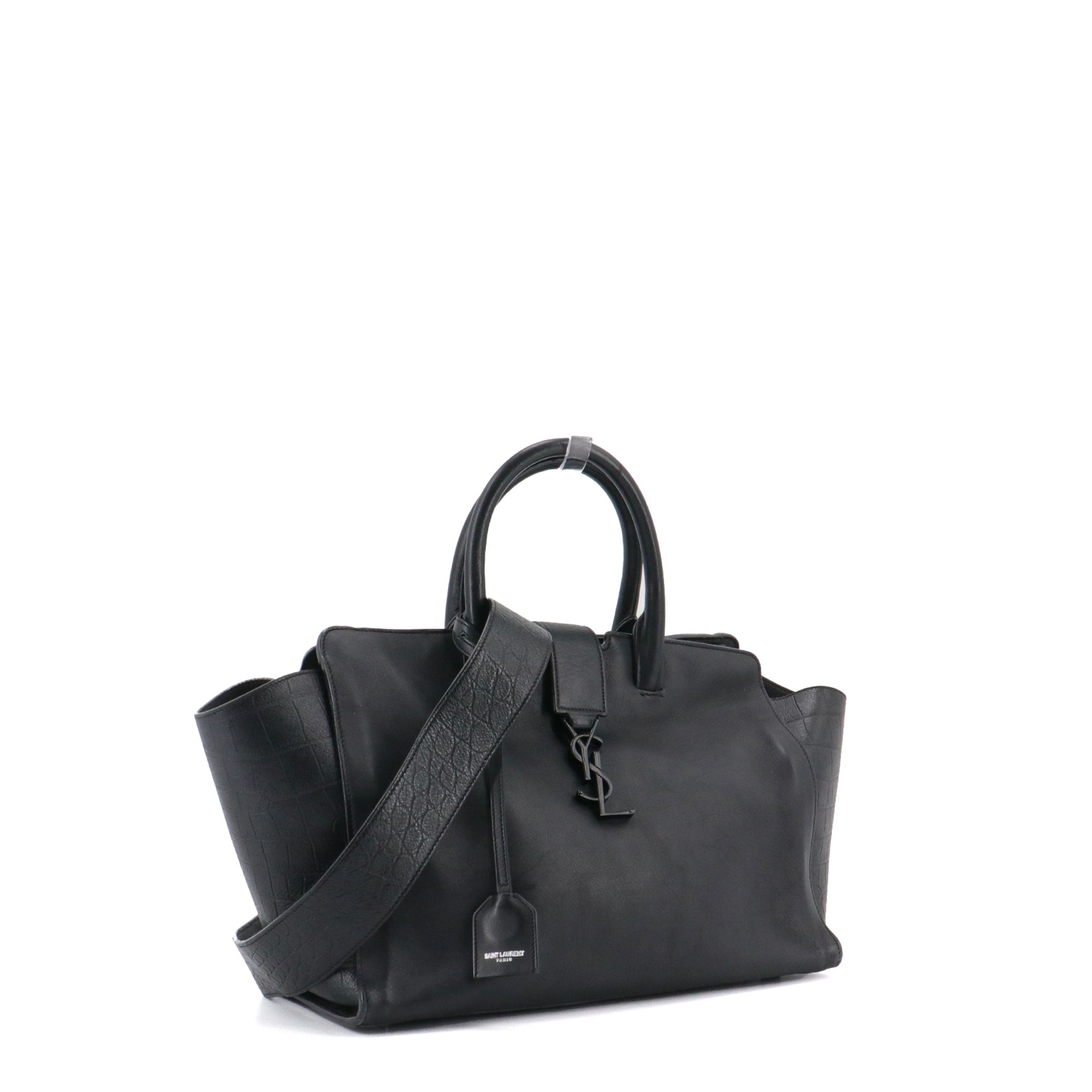 SAINT LAURENT - Sac à main Monogram Classic Saint Laurent en cuir noir