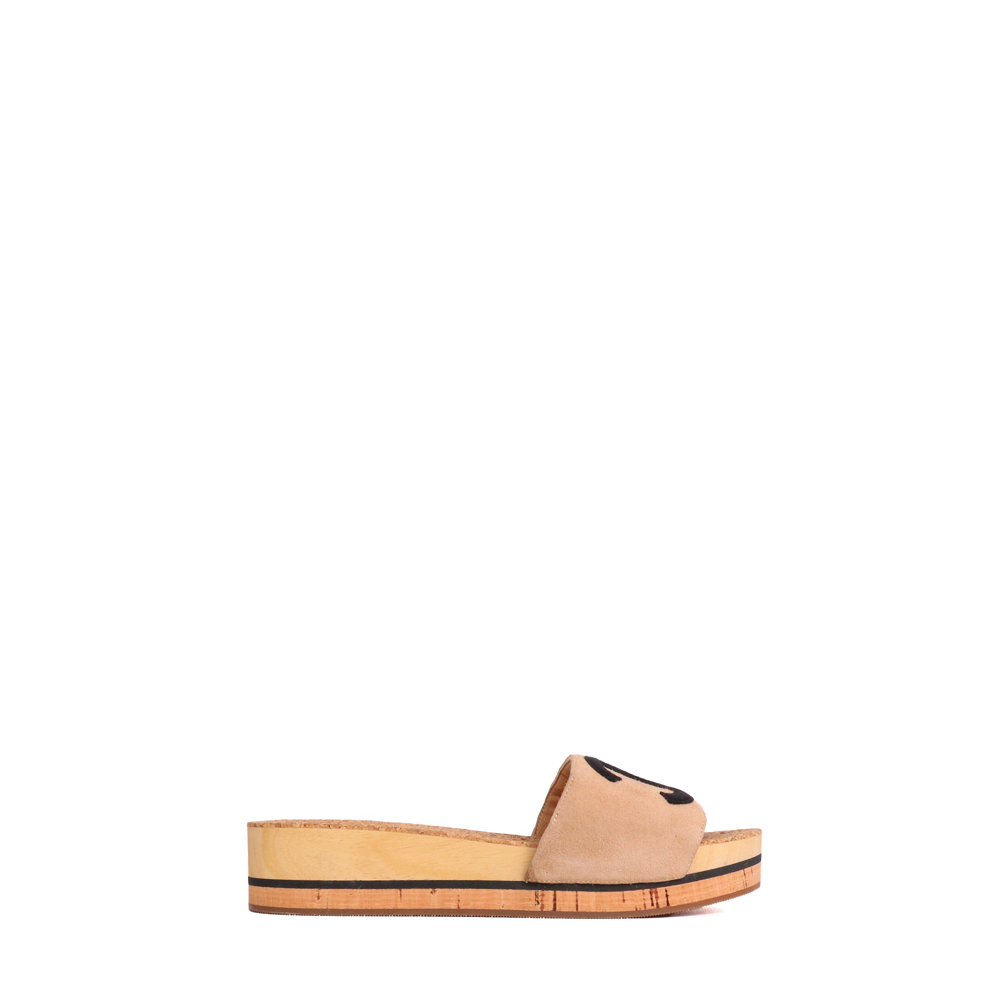 CHANEL - Sandales CC Chanel en daim et liège (T37)