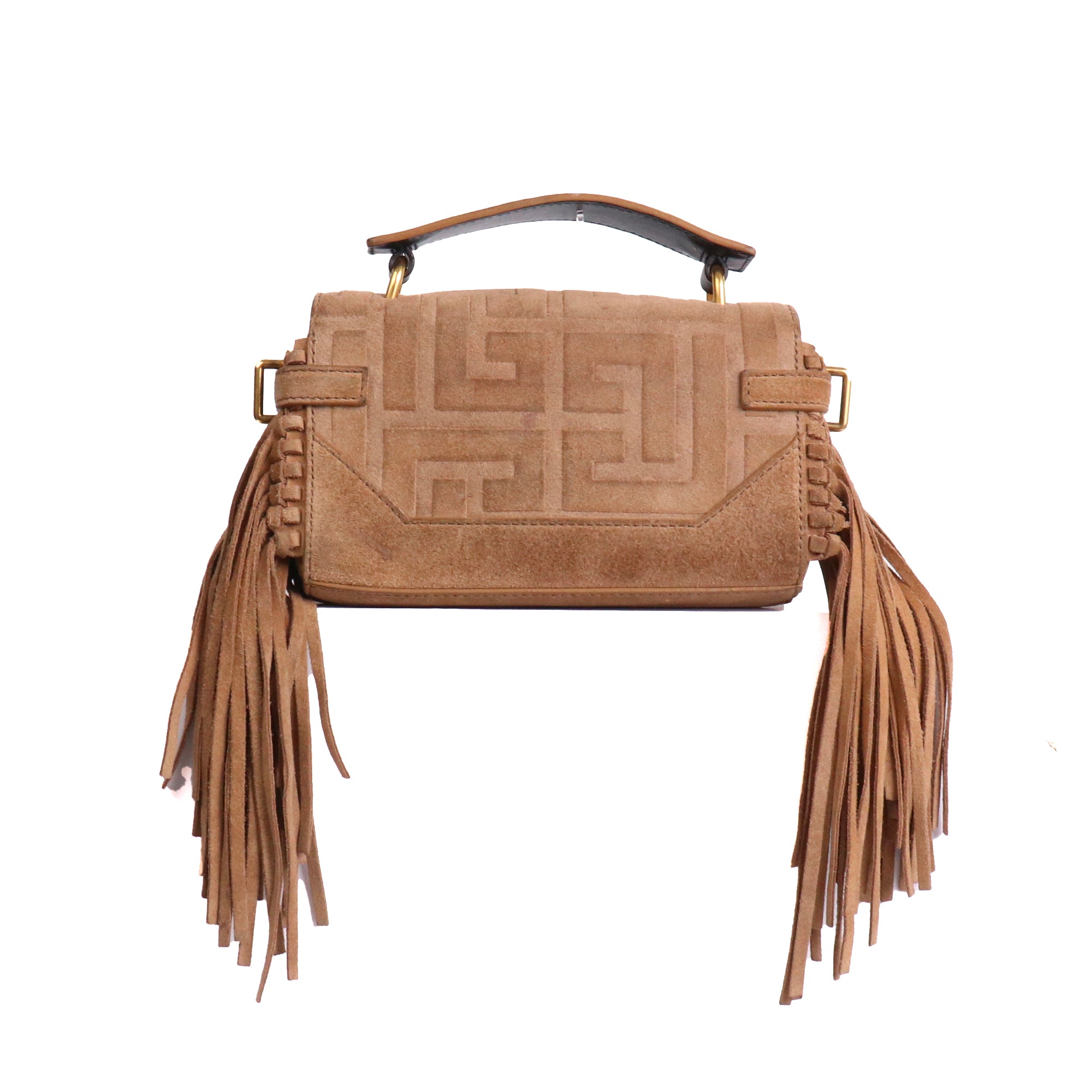 BALMAIN - B-Buzz 22 shoulder bag in leather and canvas