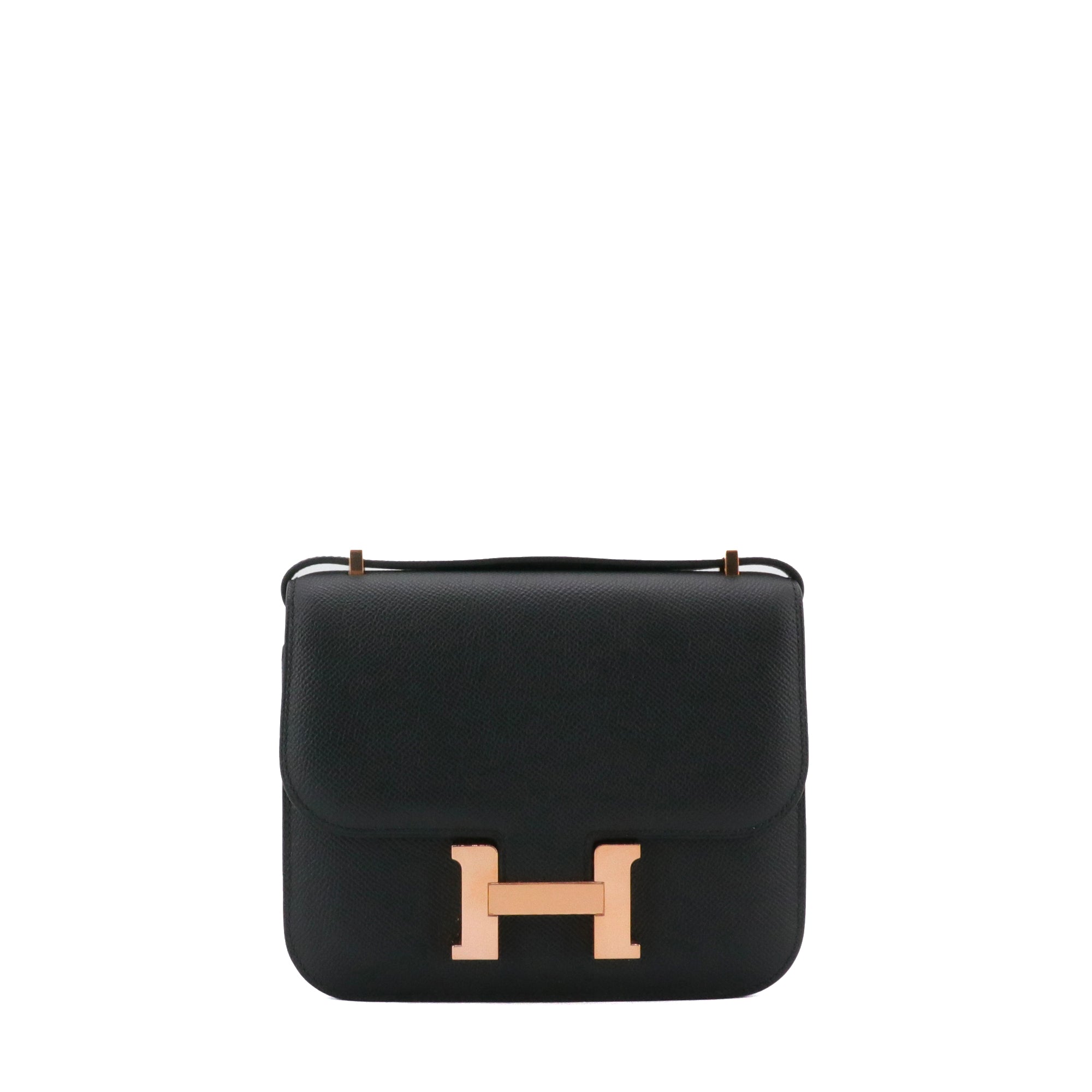 HERMÈS - Sac à bandoulière Constance 18 Hermès en cuir epsom noir