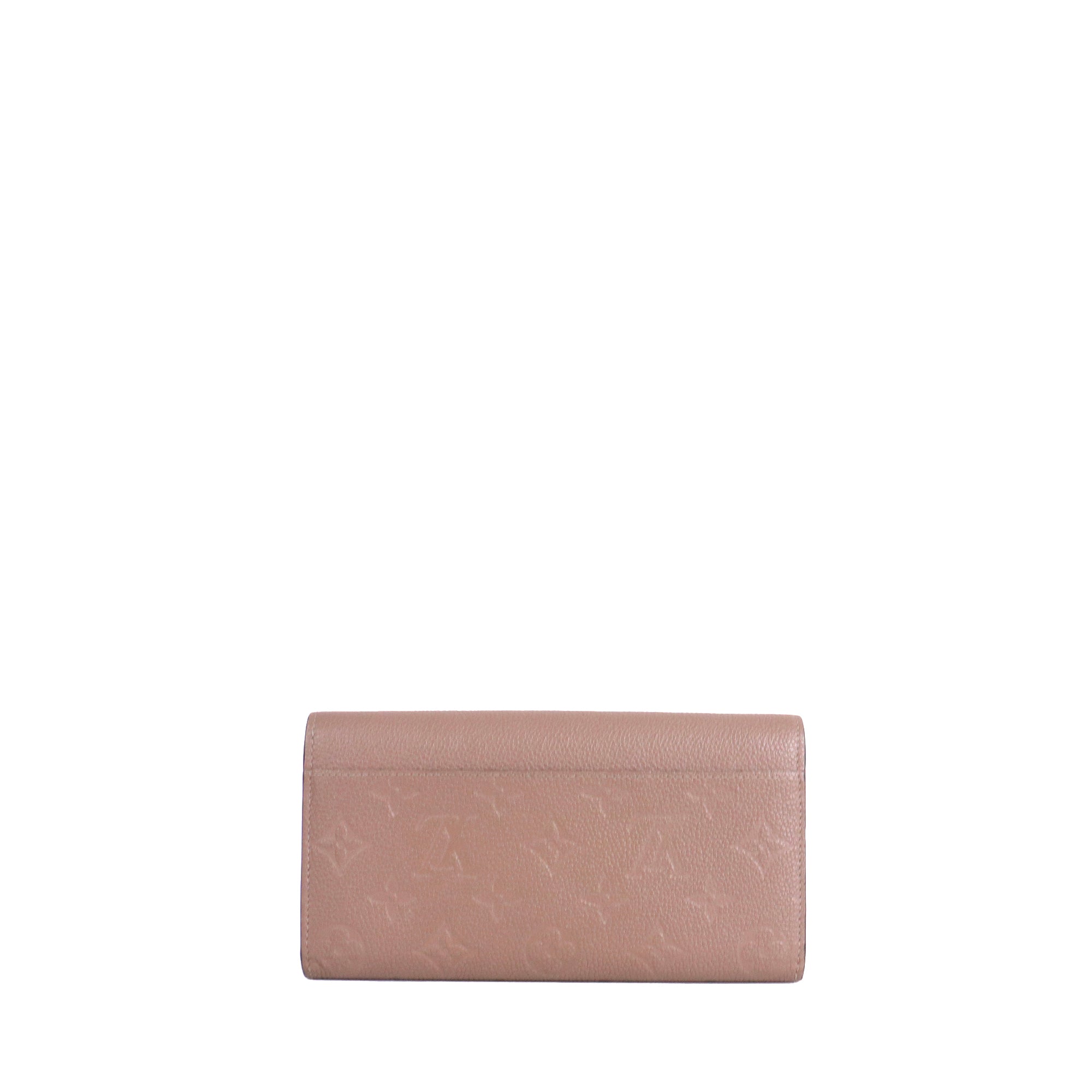 LOUIS VUITTON - Portefeuille Sarah Louis Vuitton en cuir Monogram Empreinte taupe