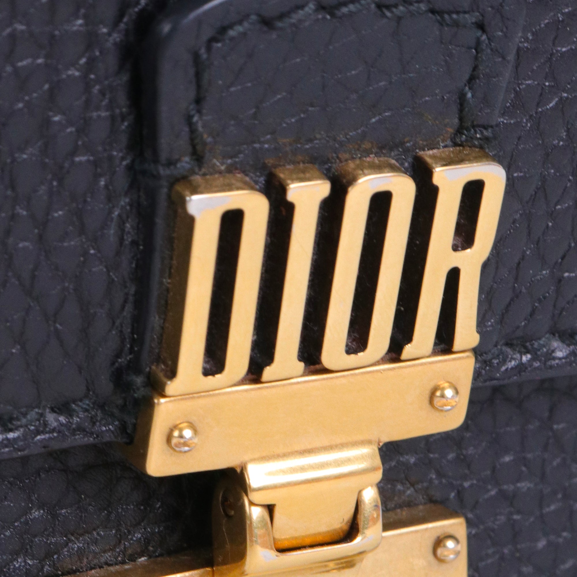 DIOR - Portefeuille Clutch Dior en cuir grainé noir