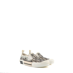 DIOR - Sneakers Slip-On B23 Dior en toile Dior oblique blanche (T40)